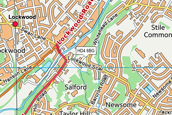 HD4 6BG map - OS VectorMap District (Ordnance Survey)