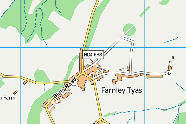 HD4 6BS map - OS VectorMap District (Ordnance Survey)