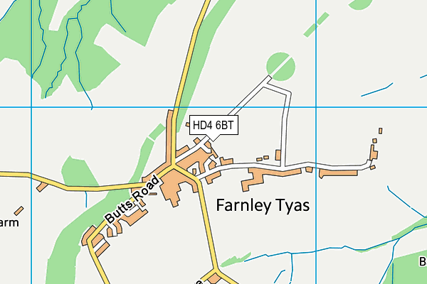 HD4 6BT map - OS VectorMap District (Ordnance Survey)