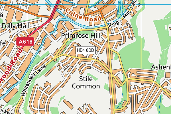 HD4 6DD map - OS VectorMap District (Ordnance Survey)