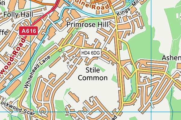 HD4 6DG map - OS VectorMap District (Ordnance Survey)