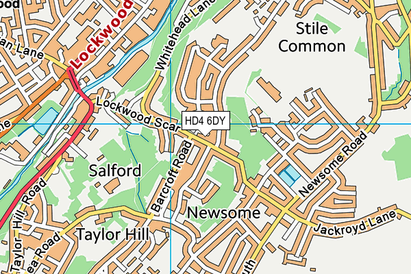 HD4 6DY map - OS VectorMap District (Ordnance Survey)