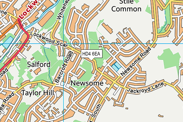 HD4 6EA map - OS VectorMap District (Ordnance Survey)