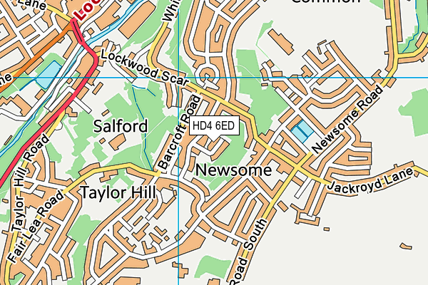 HD4 6ED map - OS VectorMap District (Ordnance Survey)