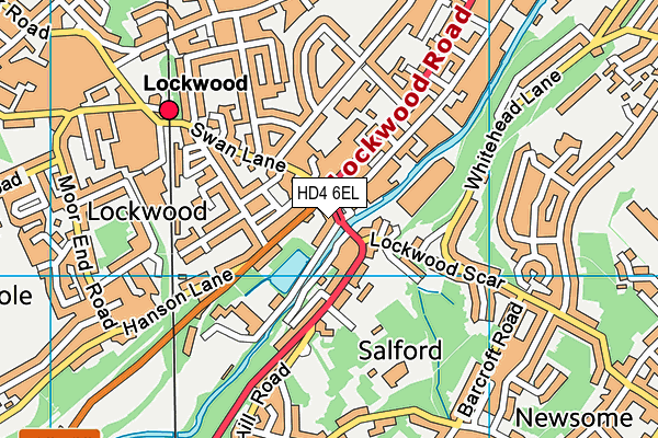 HD4 6EL map - OS VectorMap District (Ordnance Survey)