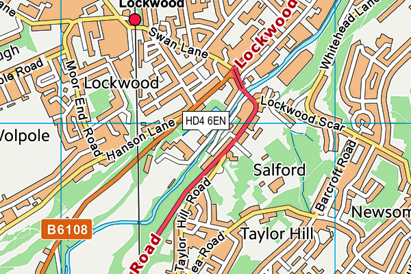 Lockwood Park Health & Fitness Club (Closed) map (HD4 6EN) - OS VectorMap District (Ordnance Survey)