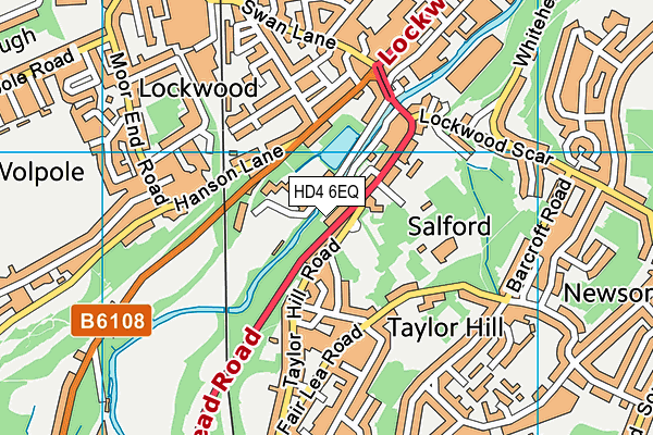 HD4 6EQ map - OS VectorMap District (Ordnance Survey)