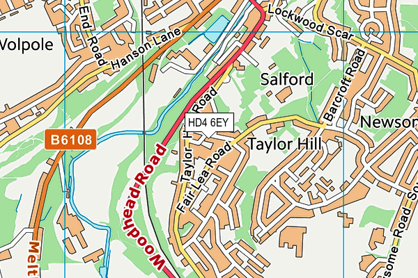 HD4 6EY map - OS VectorMap District (Ordnance Survey)