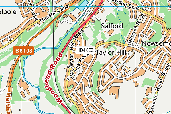 HD4 6EZ map - OS VectorMap District (Ordnance Survey)