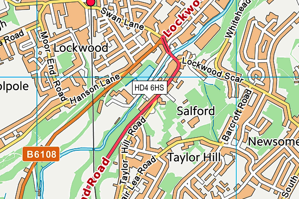 HD4 6HS map - OS VectorMap District (Ordnance Survey)