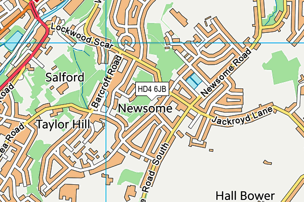 HD4 6JB map - OS VectorMap District (Ordnance Survey)