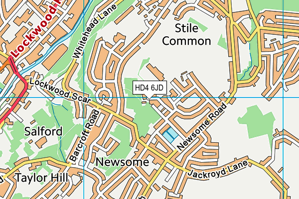 HD4 6JD map - OS VectorMap District (Ordnance Survey)