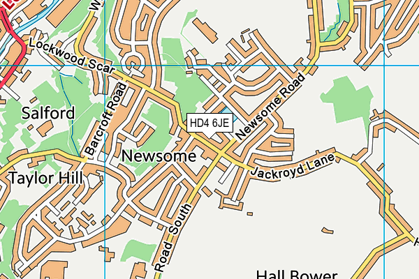 HD4 6JE map - OS VectorMap District (Ordnance Survey)