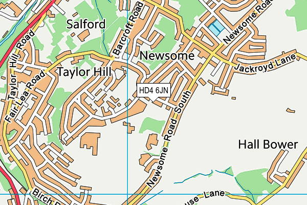 HD4 6JN map - OS VectorMap District (Ordnance Survey)