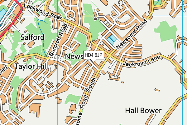 HD4 6JP map - OS VectorMap District (Ordnance Survey)