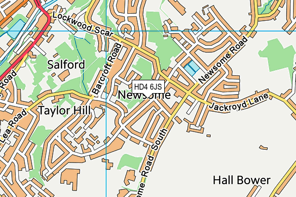 HD4 6JS map - OS VectorMap District (Ordnance Survey)