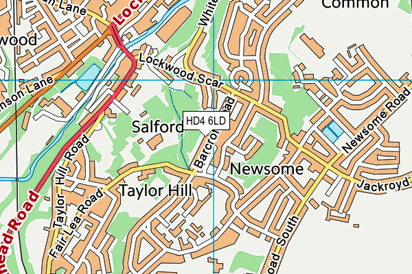 HD4 6LD map - OS VectorMap District (Ordnance Survey)