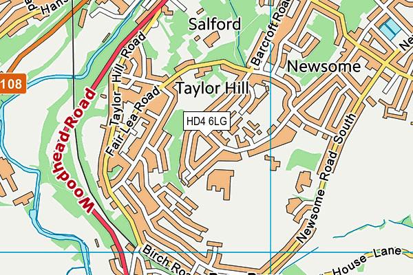 HD4 6LG map - OS VectorMap District (Ordnance Survey)