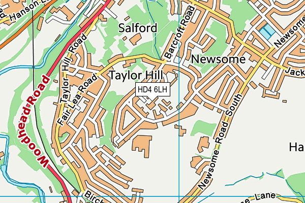 HD4 6LH map - OS VectorMap District (Ordnance Survey)