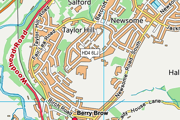 HD4 6LJ map - OS VectorMap District (Ordnance Survey)