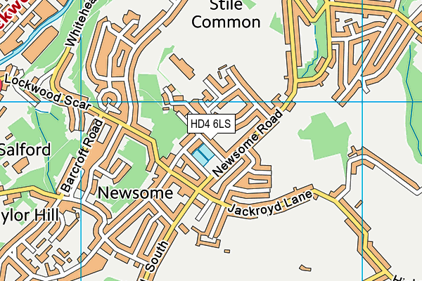 HD4 6LS map - OS VectorMap District (Ordnance Survey)
