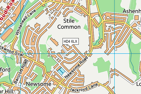 HD4 6LX map - OS VectorMap District (Ordnance Survey)