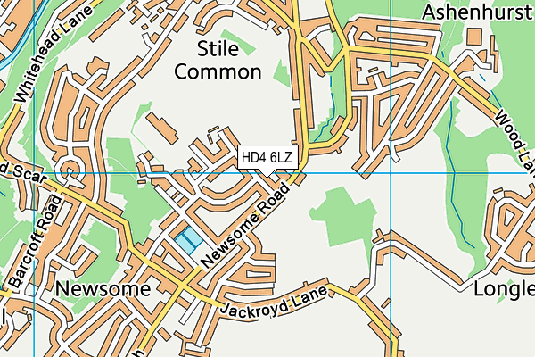 HD4 6LZ map - OS VectorMap District (Ordnance Survey)