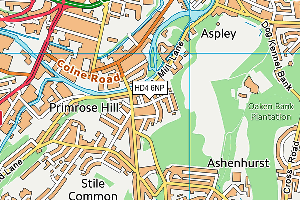 HD4 6NP map - OS VectorMap District (Ordnance Survey)