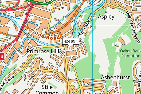 HD4 6NT map - OS VectorMap District (Ordnance Survey)