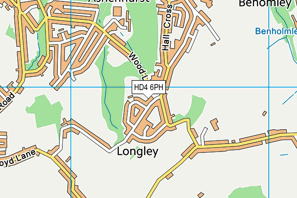 HD4 6PH map - OS VectorMap District (Ordnance Survey)