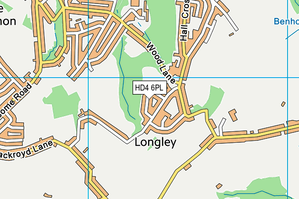 HD4 6PL map - OS VectorMap District (Ordnance Survey)