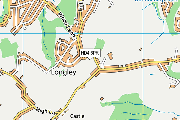 HD4 6PR map - OS VectorMap District (Ordnance Survey)