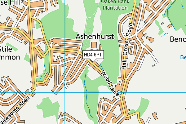 HD4 6PT map - OS VectorMap District (Ordnance Survey)