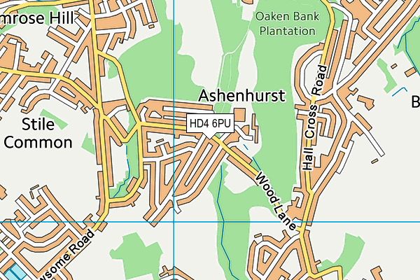 HD4 6PU map - OS VectorMap District (Ordnance Survey)