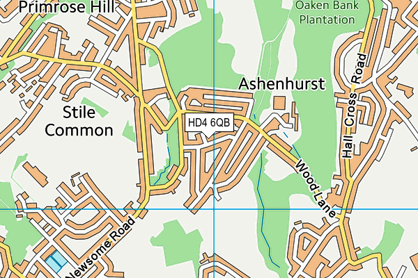 HD4 6QB map - OS VectorMap District (Ordnance Survey)