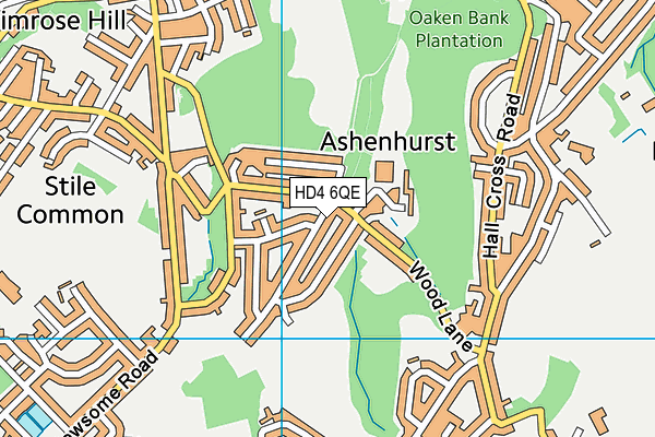 HD4 6QE map - OS VectorMap District (Ordnance Survey)