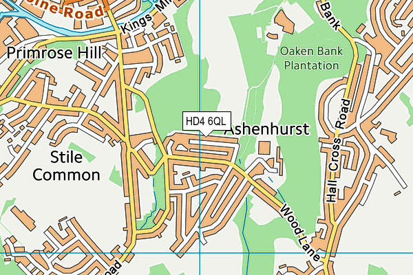 HD4 6QL map - OS VectorMap District (Ordnance Survey)