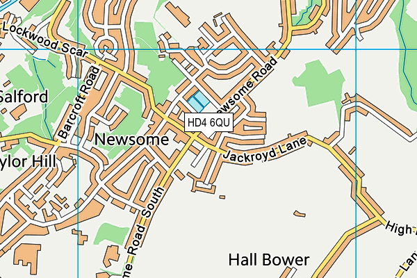 HD4 6QU map - OS VectorMap District (Ordnance Survey)