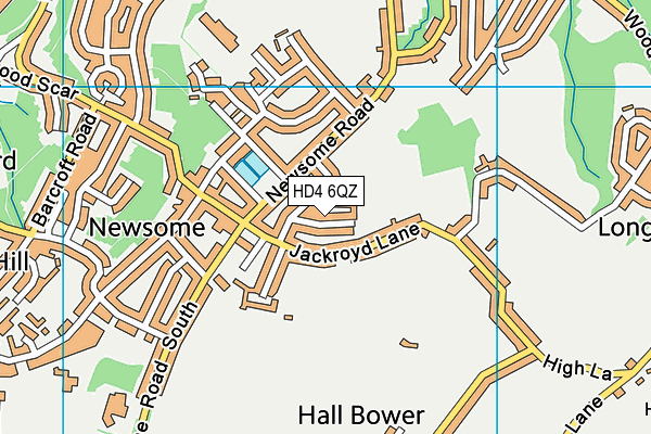 HD4 6QZ map - OS VectorMap District (Ordnance Survey)