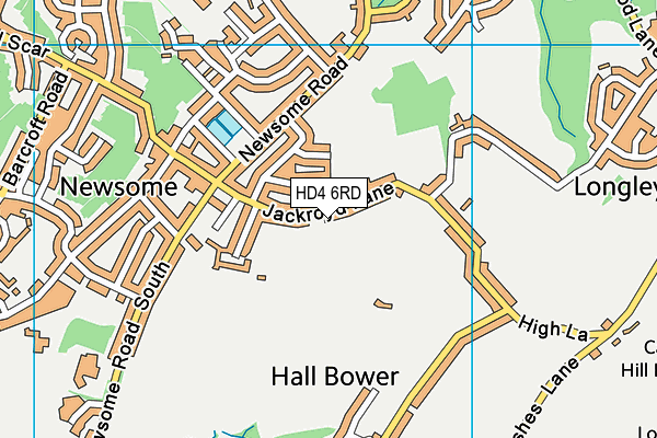 HD4 6RD map - OS VectorMap District (Ordnance Survey)