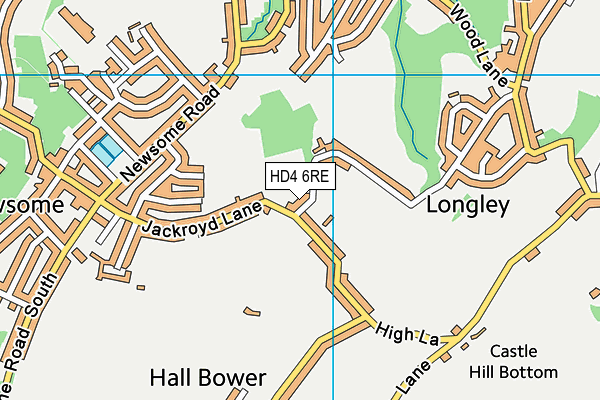 HD4 6RE map - OS VectorMap District (Ordnance Survey)