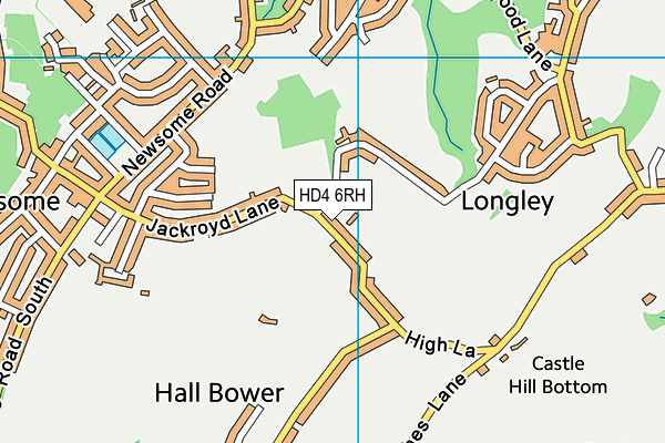 HD4 6RH map - OS VectorMap District (Ordnance Survey)