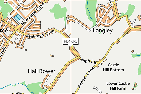 HD4 6RJ map - OS VectorMap District (Ordnance Survey)