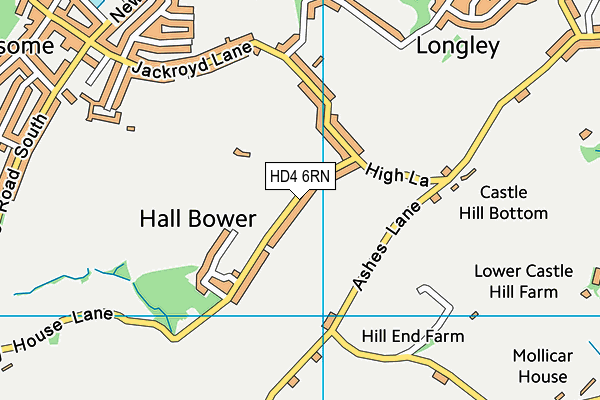 Hall Bower Cricket Club map (HD4 6RN) - OS VectorMap District (Ordnance Survey)