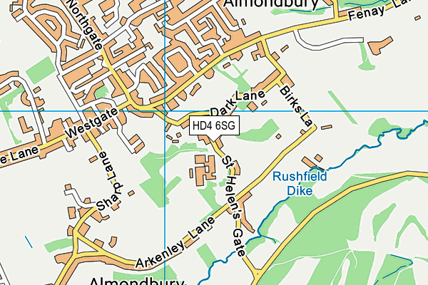 King James' School map (HD4 6SG) - OS VectorMap District (Ordnance Survey)