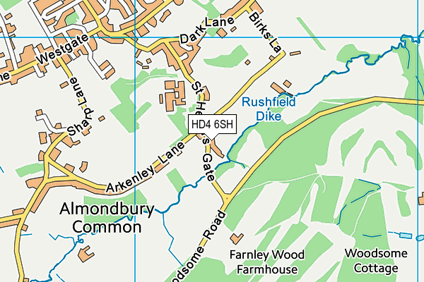 HD4 6SH map - OS VectorMap District (Ordnance Survey)