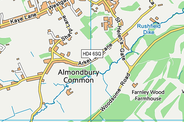 HD4 6SQ map - OS VectorMap District (Ordnance Survey)