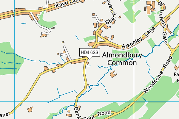 HD4 6SS map - OS VectorMap District (Ordnance Survey)