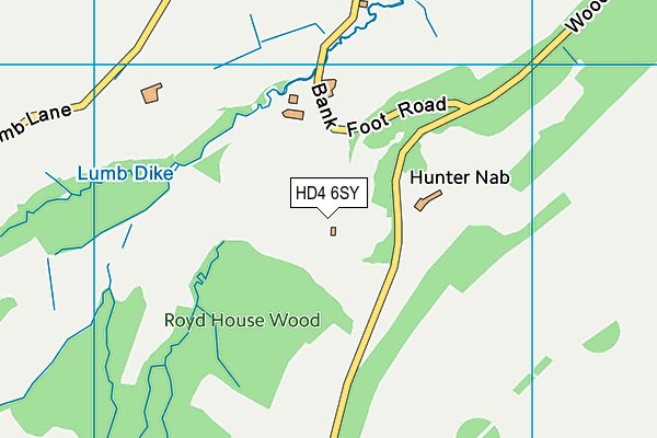 HD4 6SY map - OS VectorMap District (Ordnance Survey)