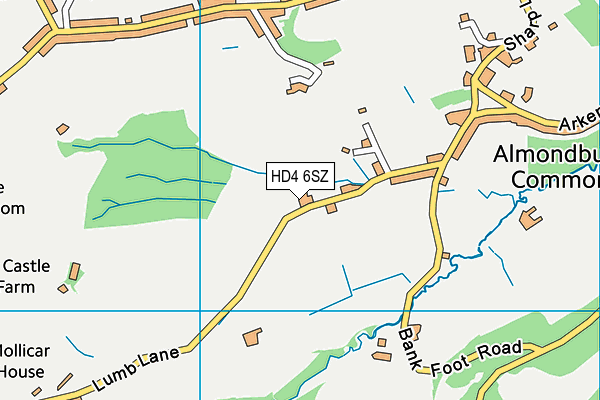 HD4 6SZ map - OS VectorMap District (Ordnance Survey)